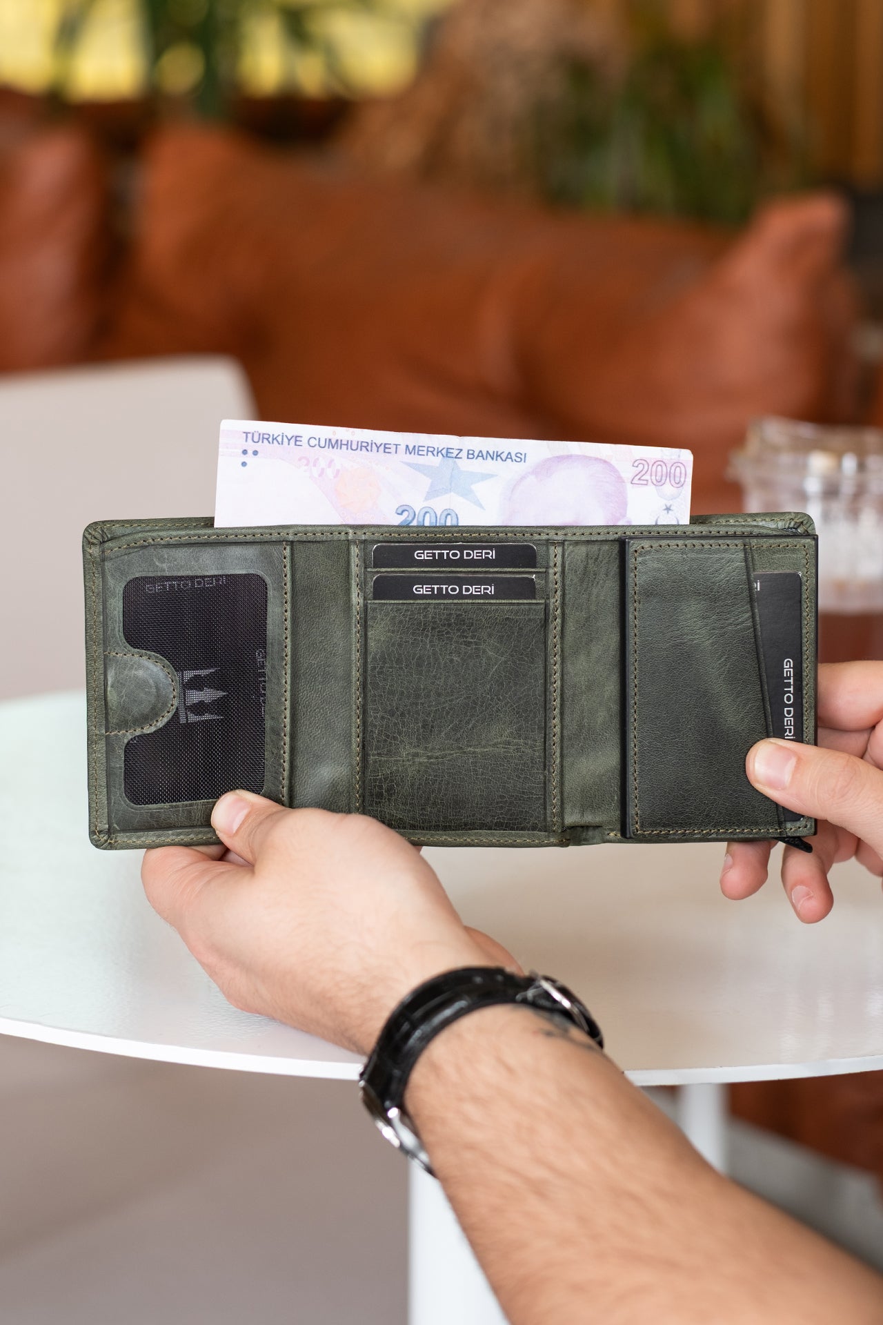 Vibe Mekanizmalı Hakiki Deri Cüzdan