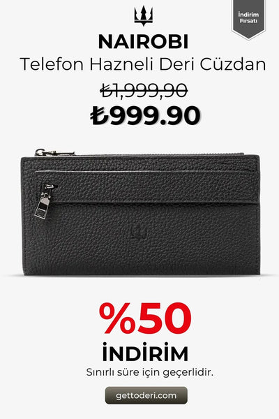 Nairobi Telefon Hazneli Deri Cüzdan