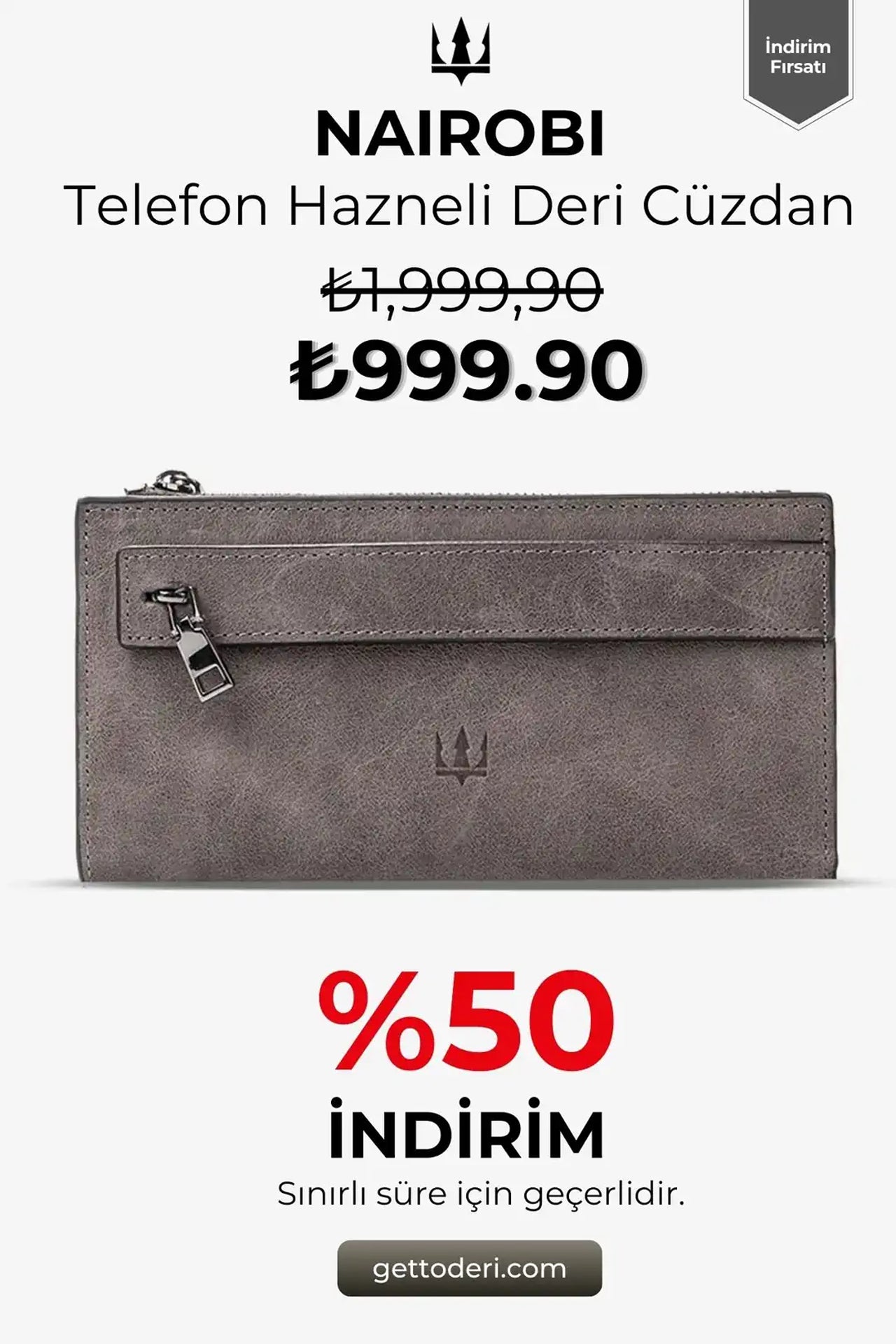 Nairobi Telefon Hazneli Deri Cüzdan