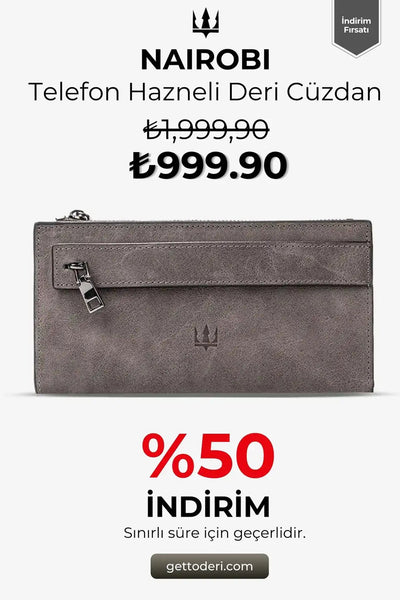 Nairobi Telefon Hazneli Deri Cüzdan