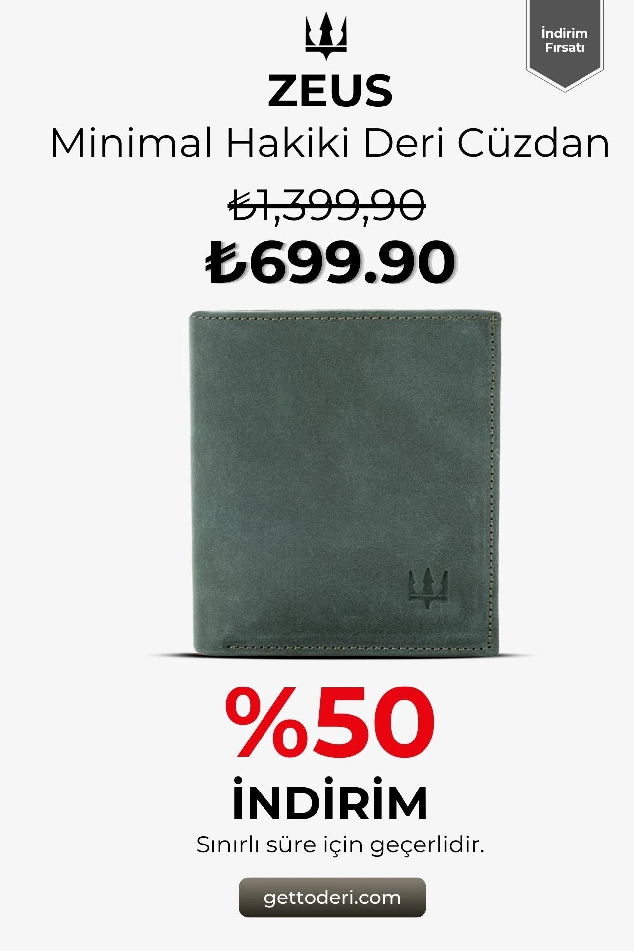 Zeus Minimal Hakiki Deri Cüzdan