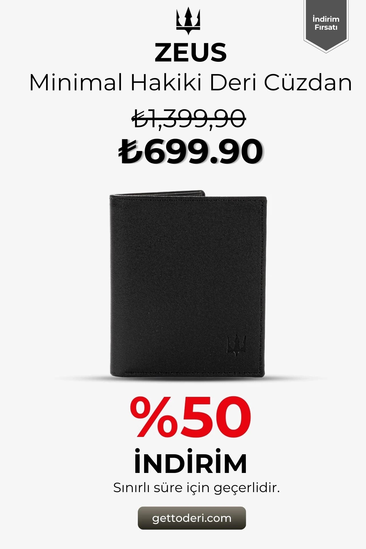 Zeus Minimal Hakiki Deri Cüzdan