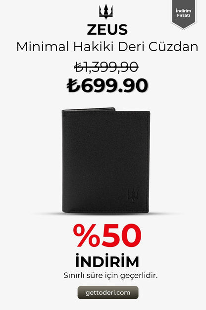 Zeus Minimal Hakiki Deri Cüzdan
