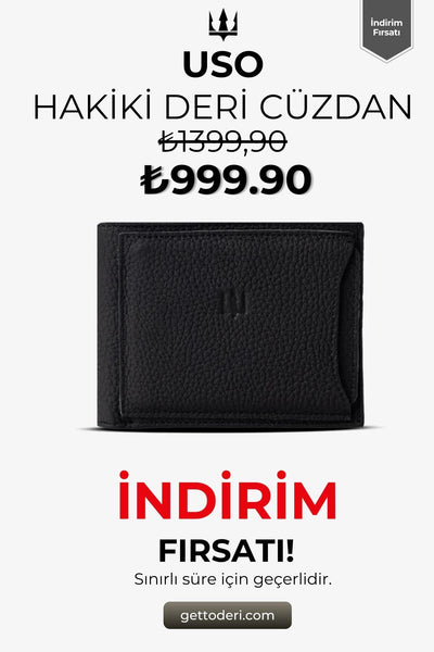 Siyah hakiki deri erkek cüzdanı, klasik tasarım
