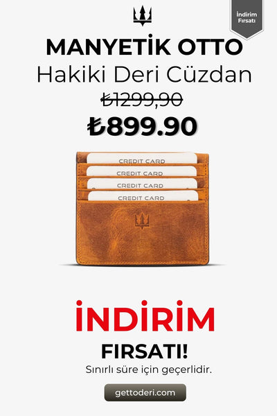 Hakiki deri manyetik otto kartlık, kahverengi renkli, kredi kartı tutucu
