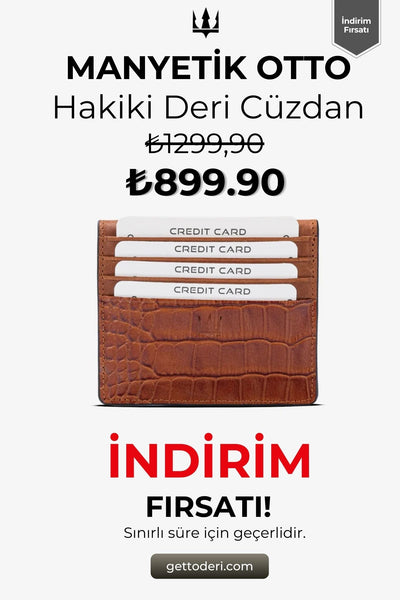 Kahverengi hakiki deri manyetik kartlık, krokodil desenli, kredi kartı tutucu
