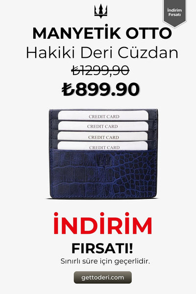 Koyu mavi deri manyetik kartlık, krokodil desenli, kredi kartı tutucu