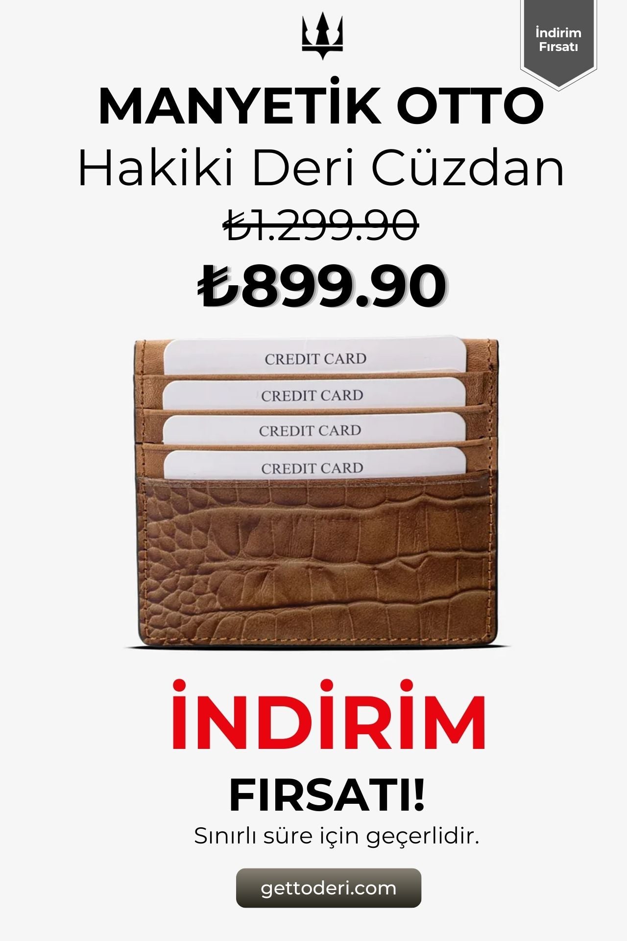 Kahverengi hakiki deri kartlık, manyetik otto tasarımıyla kart tutucu