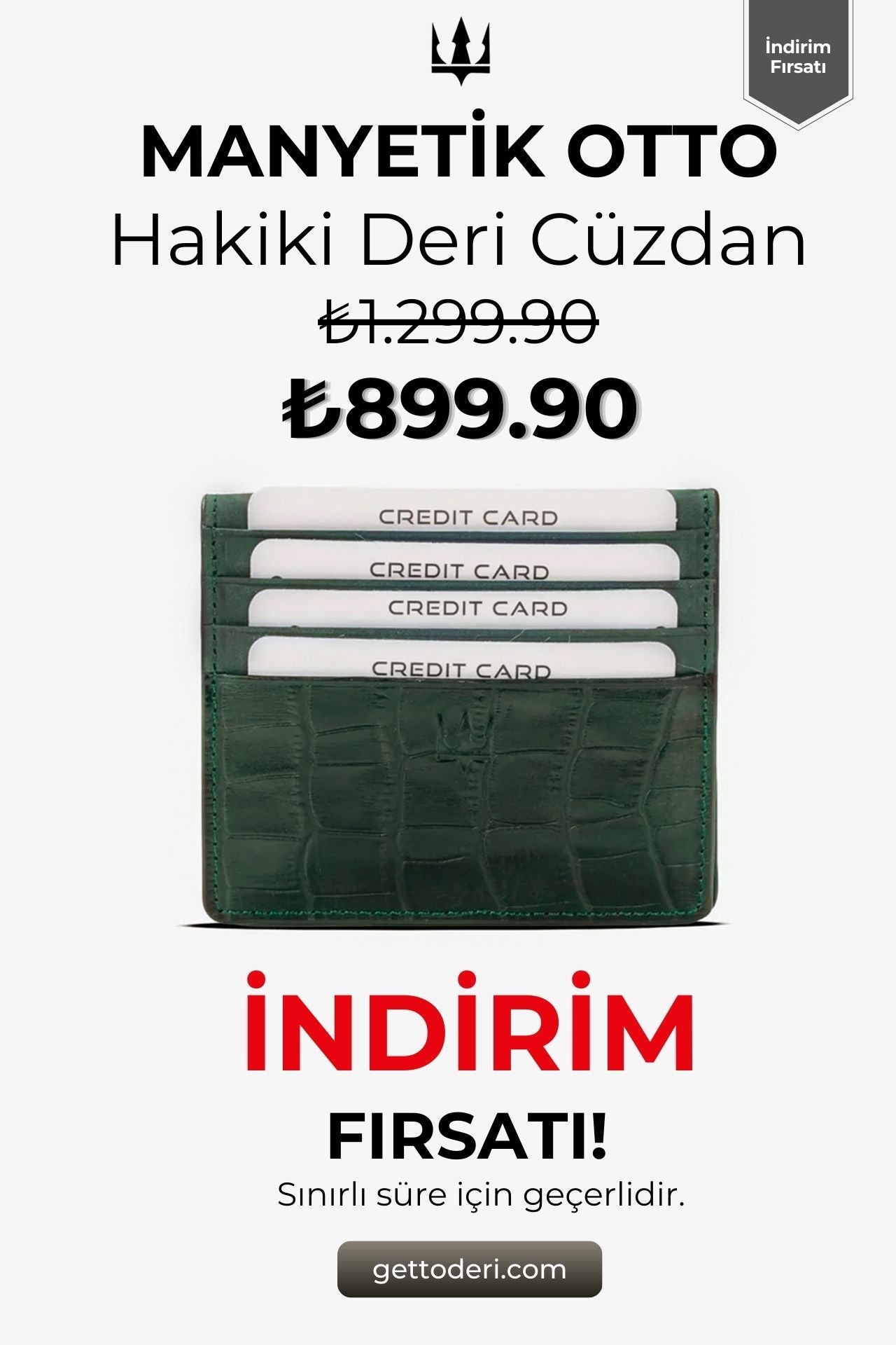 Yeşil hakiki deri manyetik kartlık, kredi kartı saklama için
