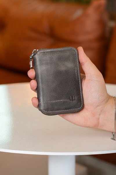 Zip Hakiki Deri Fermuarlı Cüzdan
